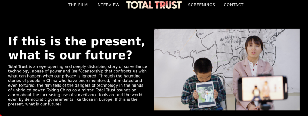 Bildschirmfoto der Internetseite von "Total Trust"