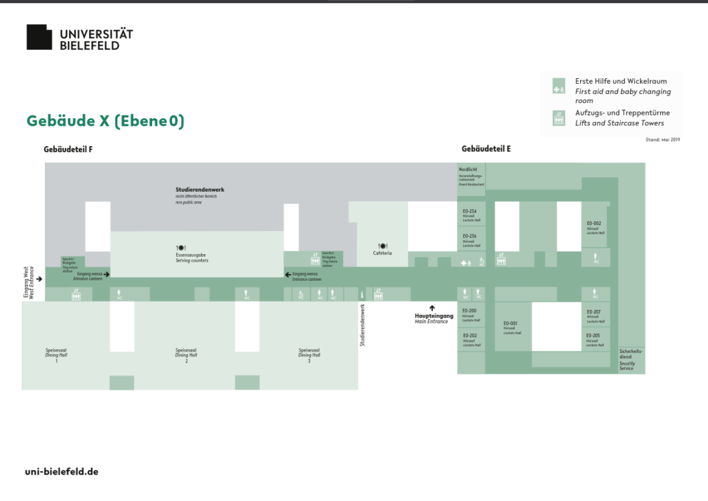 Lageplan Uni Bielefeld Gebäude X